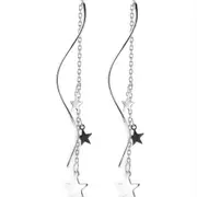 Silver plating Fashion Geometric Tassel Long Drop Earrings for Women Creative Wedding Jewelry Gifts