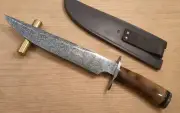 Large Craig Steketee, STEK, 15" handmade damascus Fighting knife and sheath