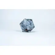 Sirius Dice - Silver Ink; Silver Glitter; Red and Green Snowflakes D20 Snow Globe