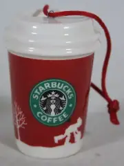 STARBUCKS 2006 HOLIDAY RED TO-GO CUP CERAMIC CHRISTMAS TREE ORNAMENT 2.5"TALL