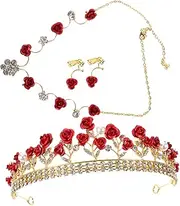 [BESPORTBLE] Girls' Birthday Crown 1 Set of Children's Headwear Necklace Earring Set Stylish and Creative
