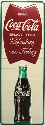Coca-Cola Vertical Fishtail Limited Edition Metal Sign ( 38" by 18" )