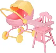 Mini Toy Baby Carriage Play Stroller for Baby Dolls Lightweight Push Toy High Chair Set