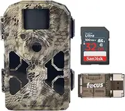 Stealth Cam 2020 G42NG 24MP Trail Camera and Memory Card Bundle. No-Glow Flash, 100-Ft. IR Range, Kryptek Camo (3 Items)