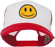 [E4hats] Smile Face Embroidered Foam Mesh Back Cap