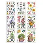 Set of 9 Playful Window Decorations Faceless Toy Sticker Decals for Spring