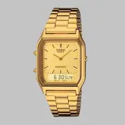 Casio AQ-230A-1D Casio All Gold Dual Time Watch AU