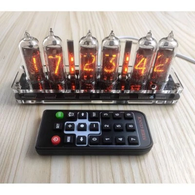 6-Bit IN-14 Nixie Tube Clock Base with 6PCS IN-14 Glow Tube DIY Electronic Clock