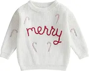 [Michellecmm] Baby Girl Boy Christmas Sweater Warm Knitted Sweater Pullover Top Oversized Sweatshirt Toddler Winter Clothes