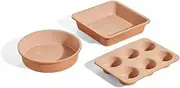 [Our Place] Wonder Oven Baker’s Kit – 3-Piece Toxin-Free Ceramic Nonstick Bakeware Set (8” Round, 8” Square, 6-Cup Muffin Pan) - Oven-Safe up to 450°F - Spice