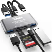5-In-1 SD Card Reader,High-Speed USB 3.0 Adapter for Phone/Pad USB C and USB a D