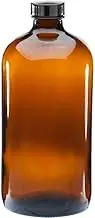 12 x Empty Amber Glass Boston Bottles with Leak-Proof Screw Caps