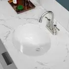 17'' x 14'' x 7'' White Ceramic Undermount Bathroom Sink Oval Classic Vanity