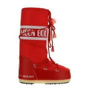 Moon Boot Icon Logo Printed Lace-Up Snow Boots 45/47 Red