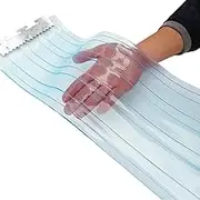 Plastic Vinyl PVC Strip Door Curtain, Heavy Strip Curtain PVC Screen Door Ribbed Prevent Adhesion, Easy to Install for Outdoor, Warehouse Entrance for Catering and Cold Rooms.(0.75x2.4m)