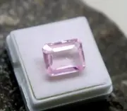 Natural 9ct Emerald Cut Morganite AAA Stone Loose Certified Pink Morganite Ring