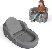 Toddler Travel Bed 2-In-1 Kids Sofa Chair with Removable Cover, Soft Foam Portab