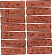 Beatifufu 140Pcs Handmade Tags Labels PU Leather Tags with Holes for DIY Crafts Sewing Supplies Embellishments for Clothing Bags Hats and Accessories