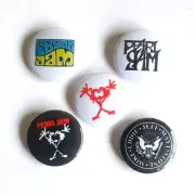 PEARL JAM Eddie Vedder Badge Button Set 25mm 1" Pins Pinback Alive stickman 90s
