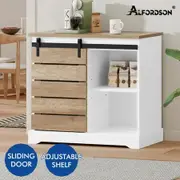 ALFORDSON Buffet Sideboard Cabinet Storage Cupboard Sliding Door Pantry White