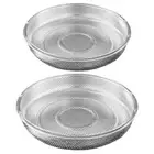 2 Pcs Steamed Rice Basket Steamer Rack with Handles Household Travel