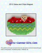 Salsa and Chips Magnet - Plastic Canvas Pattern or Kit