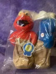ELMO & COOKIE MONSTER Potato Sack Racing 2002 New *Read