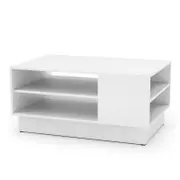 Costway Coffee Table Center Storage Shelf White