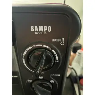 需自取，可使用！聲寶Sampo KZ-PU18烤箱附二手烤盤、烤網、集屑盤