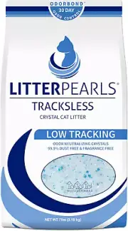 Litter Pearls Tracksless Unscented Non-Clumping Crystal Cat Litter with Odorbond