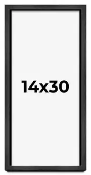 14x30 Shadow Box Frame Grey Charcoal Black | 0.875 Inches Deep | Solid Wood Shad