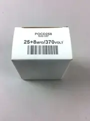HVAC Oval Motor Run Dual Capacitor. 25/8 MFD/UF 370 Volts