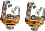 Abaodam 2Pcs Guitar Input Jack Metal Socket Stereo Microphone Connector for Electric Guitars Durable Replacement Parts for Guitar and Bass Easy Installation Tone