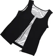 Gatuida Men Sauna Vest with Zipper Closure Sleeve Compression Shirt for Enhanced Sweat for Running Gym Workouts and Yoga Sessions Versatile Fitness Wear for Muscle
