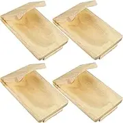 DNAMYJME 4Pcs Oyster Shucking Clamp Solid Wood Oyster Holder Portable Oyster Shucker Tool Reusable Oyster Opener Tools for Oyster Shells Kitchen Home Outdoor Barbecue 13x8x5cm(4 sets)