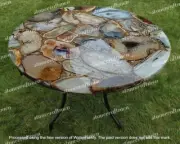 Natural Agate Geode Coffee Table, Garden Center Patio Furniture Table Decor