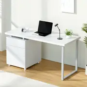 White Computer Desk with 3 Drawers (140CM Long)