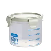 Transparent plastic sealed containers for kitchen food cereal beans nuts storage box (600ml green)