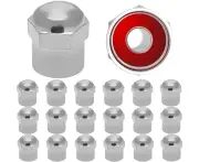 BEANPRECOY 20Pcs Car Tire Valve Stem Caps Rubber Seal Tire Valve Stem Caps Aluminum Alloy Dome stem Cover Hexagonal,Dust Proof Covers Universal fit for Car