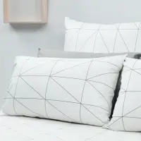 在飛比找momo購物網優惠-【LITA 麗塔寢飾】60支精梳棉 格紋幾何 美式信封枕套 