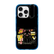 iPhone 16 Pro Impact Ring Stand Case MagSafe Compatible Japanese Cat Graph