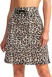 [SANTINY] Women's 20'' Knee Length Skorts Skirts 6 Pockets High Waisted Drawstring Long Athletic Tennis Golf Skirt Women