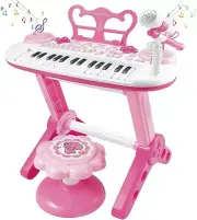 Electronic Keyboard Piano & Microphone with Stool For Kids