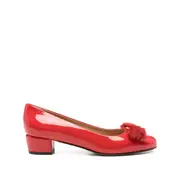[Ferragamo] Ferragamo 30mm Vara Leather Flat Pumps 8.5 US RED