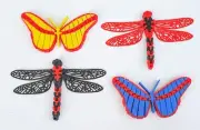3D Printed Articulated Flexible Butterfly Dragonfly Fidget Sensory Toy Set/4