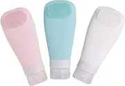 SHERCHPRY 3Pcs Portable Silicone Cosmetics Bottles Durable Travel Dispenser for Liquids Leakproof Design for Foundations Creams and Lotions for Go Use
