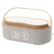 2X(Desk Lamp Charging Clock Radio Night Light Dual Speakers Home Bedside I3O5)