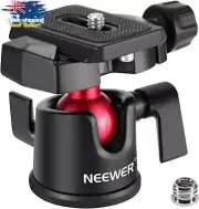 360° Tripod Ball Head w/ Arca QR Plate & Bubble Level - DSLR/Monopod, 11Lb Load