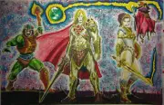 MASTERS OF THE UNIVERSE ORIGINAL COMIC BOOK 11X17 ART SPLASH PAGE HE-MAN TEELA !