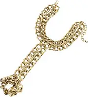 [FOYTOKI] 1pc Punk Style Hand Chain Unique Shape Metal Wrist Chain Chic Design Punk Style Bracelet for Both Men Women